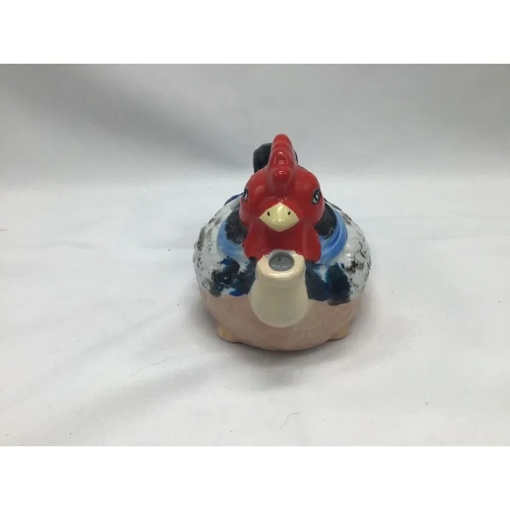 Ceramic Chicken Creamer Sugar Bowl Hand Painted Vintage Cottage Kitchy Farmhouse - Picture 5 of 14